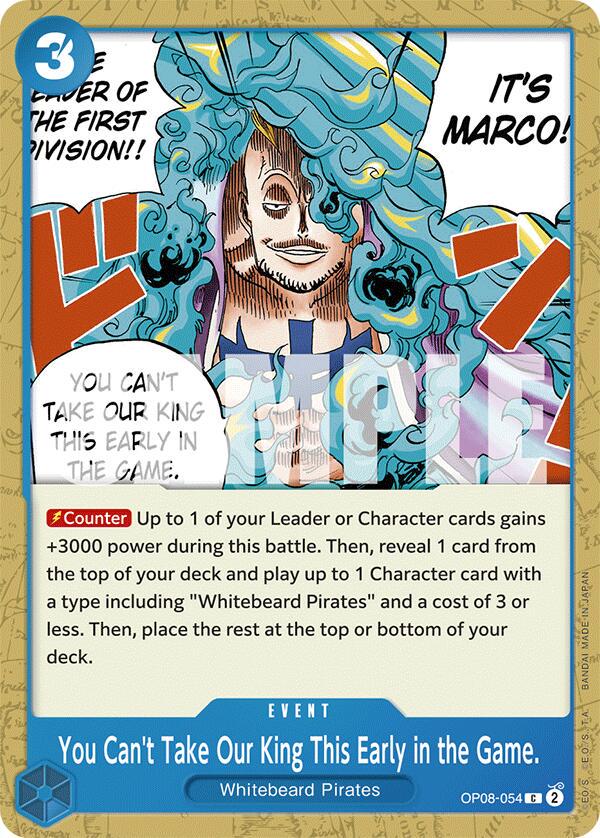 Image of You Can't Take Our King This Early in the Game.