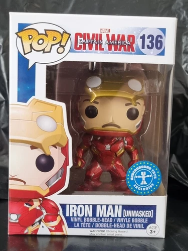 #136 Iron Man (Unmasked) - Captain America Civil War Includes POP Protector