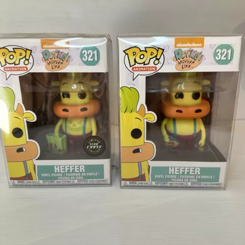 2x Pop Funko Rockos Modern Life Heffer #321 Glow Chase and Common with Protector