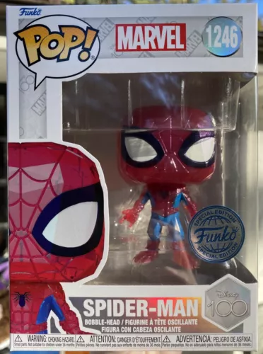 Disney 100th Marvel - Spider-Man Diamond Facet #1246 Funko Shop Pop Vinyl NEW