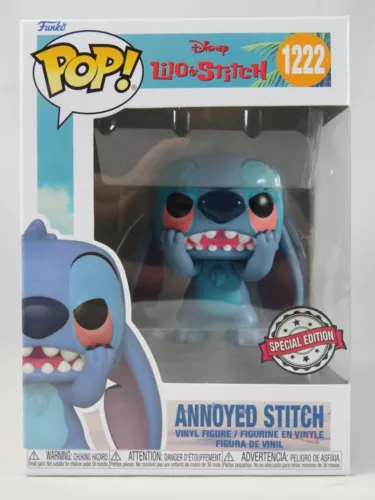 Disney Funko Pop - Annoyed Stitch - Lilo & Stitch - No. 1222 - Free Protector