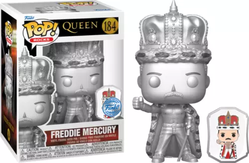 FREDDIE MERCURY KING PLATINUM METALLIC EXC FUNKO POP ROCKS QUEEN #184 PRE ORDER