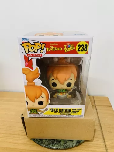 Funko Pebble Flintstone 238 With Fruity Pebbles AD Icons Free Protector