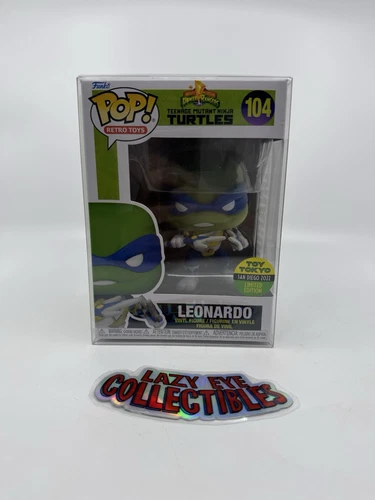 Funko Pop! #104 Power Rangers Ninja Turtles Leonardo Toy Tokyo + Protector