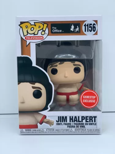 FUNKO POP #1156 JIM HALPERT SUMO SUIT THE OFFICE GAMESTOP EXCLUSIVE W/ PROTECTOR