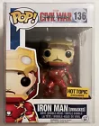 FUNKO POP 136 CAPTAIN AMERICA CIVIL WAR IRON MAN UNMASKED w/PROTECTOR HOT TOPIC