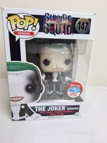 Funko Pop #147 Suicide Squad The Joker Grenade NYCC 2016 Exclusive Vinyl Boxed