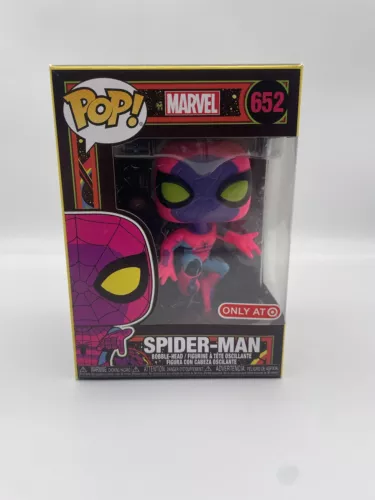 Funko Pop! 652 Spider-Man: Marvel Target Exclusive Black Light W/Protector MCU