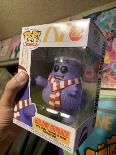 Funko Pop Ad Icons Holiday Grimace #205 Santa Hat McDonald's Christmas