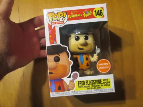 FUNKO POP AD ICONS THE FLINTSTONES FRED FLINTSTONE WITH SPOON 146  GAMESTOP