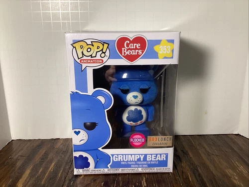Funko Pop! Animation #353 Grumpy Bear Flocked - Box Lunch Exclusive - Care Bears