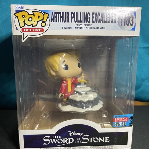 Funko Pop! Arthur Pulling Excalibur #1103 Deluxe: Disney The sword in stone MAY