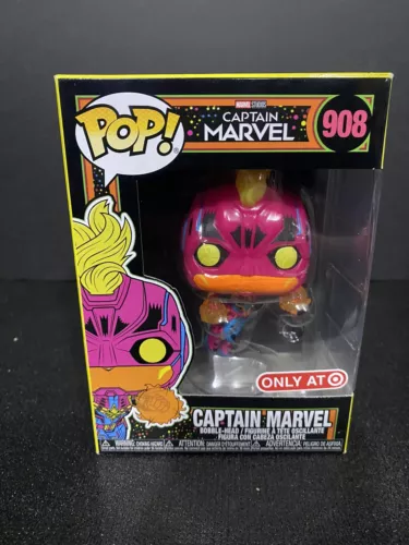 FUNKO POP ! CAPTAIN MARVEL 908 TARGET EXCLUSIVE BLACKLIGHT DB10