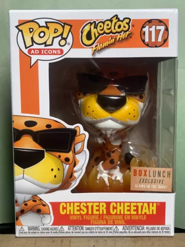 Funko POP Cheetos Flamin' Hot 117 Box Lunch Glows in the Dark Ex Chester Cheetah