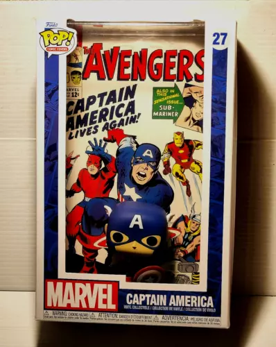 Funko Pop! Comic Covers: Marvel CAPTAIN AMERICA Lives Again #27 Vinyl Figure NEW