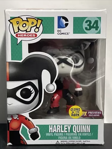 Funko Pop DC Comics 34 Glow In The Dark Harley Quinn Vaulted Previews Exclusive