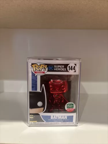 Funko Pop DC Super Heroes Batman #144 Red Chrome LE Funko Shop Exclusive Vaulted