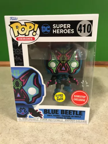 Funko POP! DC Super Heroes Glows In The Dark Gamestop Exclusive BLUE BEETLE 410