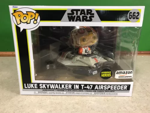 Funko POP! Deluxe Star Wars LUKE SKYWALKER IN T-47 AIRSPEEDER 662 Amazon Ex