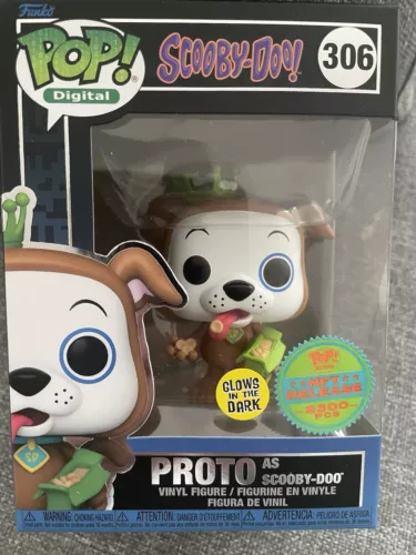 FUNKO POP DIGITAL 306 PROTO AS SCOOBY DOO ROYALTY GITD UK SELLER MINT