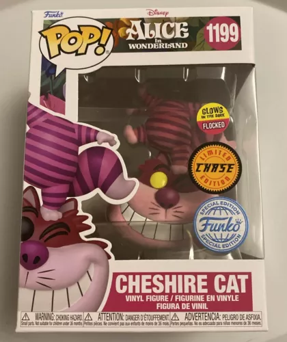 Funko Pop Disney Cheshire Cat Chase edition  Flocked Glow In The Dark #1199