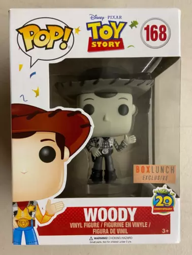 Funko Pop Disney Pixar Toy Story Black & White Woody #168 Box Lunch Exclusive