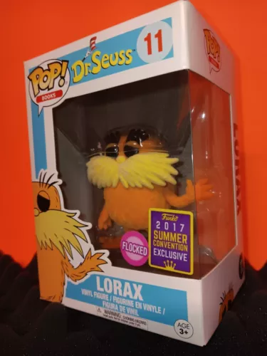 Funko Pop! Dr. Sueuss: Lorax #11 (Flocked) SDCC Excl. Excellent Cond.
