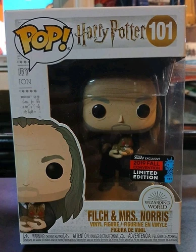 Funko Pop - FILCH AND MRS NORRIS NYCC Convention Harry Potter-#101 *minor Wear*