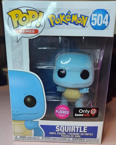 Funko Pop! Games Pokemon 504 Squirtle Flocked GameStop Vinyl Figure New