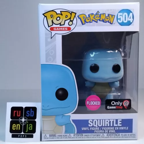 Funko Pop! Games Pokemon Squirtle Flocked Gamestop Exclusive #504