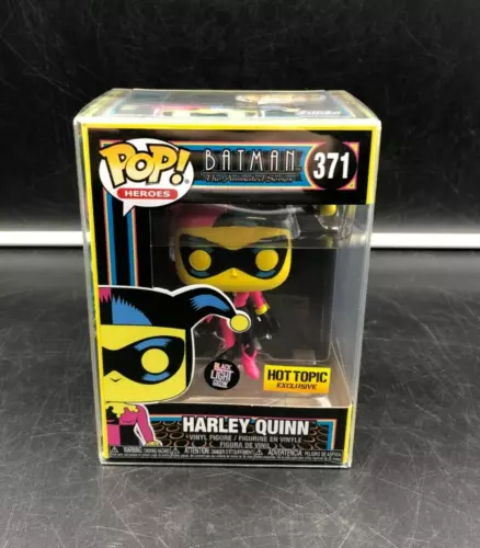 Funko Pop! Heroes #371 Batman - Harley Quinn Black Light Glow Hot Topic w/Sleeve