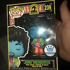 Funko POP Jimi Hendrix Black Light Purple Guitar Blue Face Exclusive In Hand 239