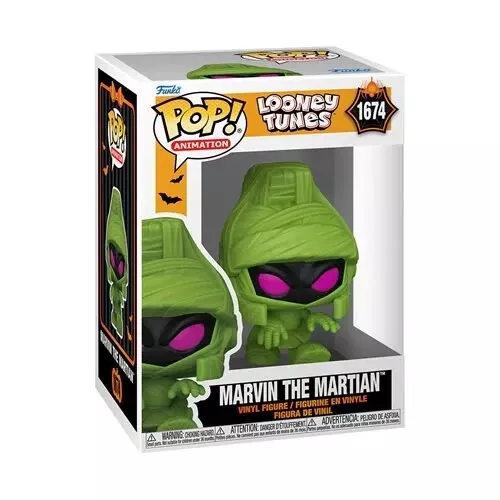Funko POP! Looney Tunes Marvin Martian Halloween Mummy Figure #1674 + Protector
