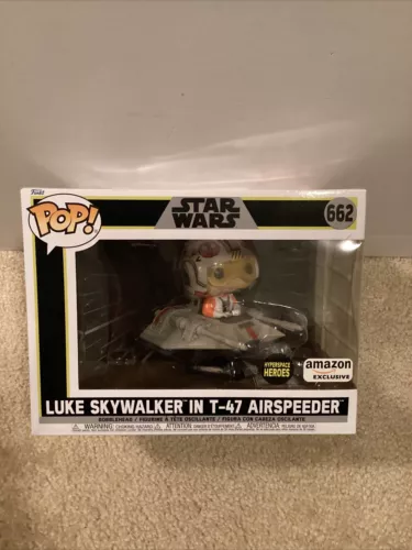 FUNKO POP! LUKE SKYWALKER IN T-47 AIRSPEEDER #662~ AMAZON EXCLUSIVE~ NEAR MINT~