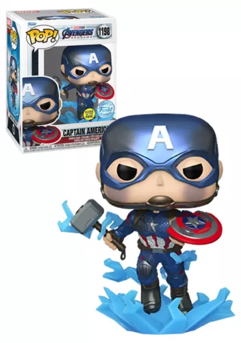 Funko POP! Marvel Avengers Endgame #1198 Captain America (Metallic - Glows) New