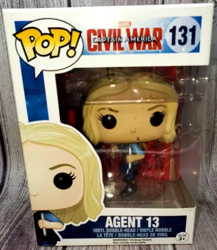 Funko Pop Marvel Civil war Captain American Agent 13 #131 Vinyl Bobble Head New