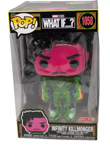 Funko Pop Marvel What If Infinity Killmonger Blacklight 10" #1058-Free Shipping