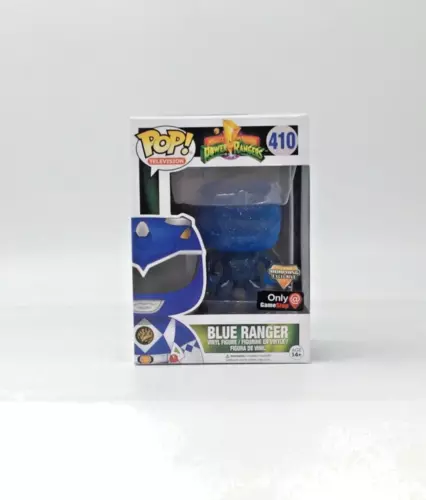 Funko Pop! MMPR Blue Ranger #410 GameStop Morphing Exclusive With Pop Protector