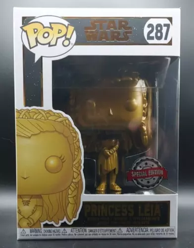 Funko Pop! Movies: Star Wars - 287 Princess Leia (Gold) (Metallic) Figure S3