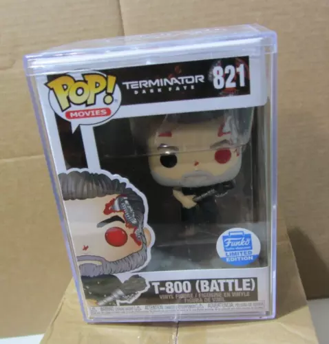 FUNKO POP!  Movies Terminator Dark Fat #821 T-800 BATTLE vinyl figure w/ case