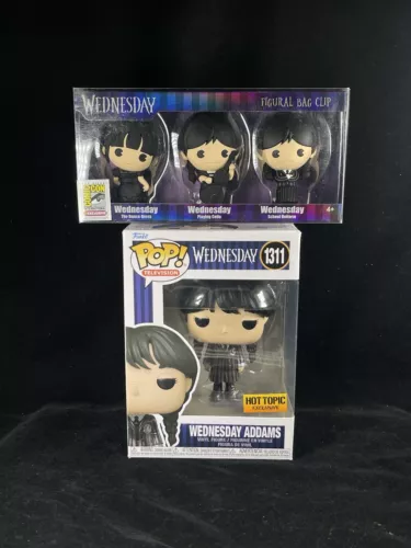 Funko Pop! Netflix Wednesday Addams #1311 Metallic Hot Topic Exclusive Bag Clips