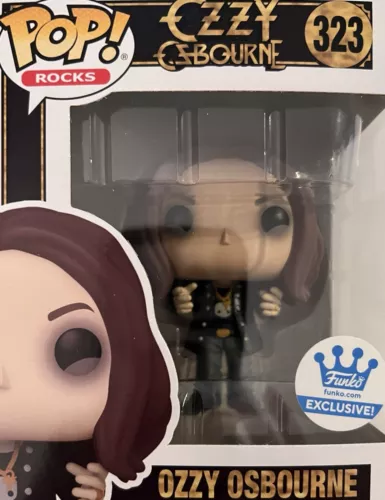 Funko PoP Ozzy Osbourne Black Suit 323 Funko Shop Exclusive Soft Protector NEW