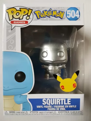 Funko Pop Pokemon #504 Squirtle Metallic Figure Brand New
