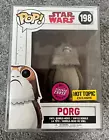 Funko Pop! Porg (Flocked CHASE) #198 - Star Wars - HOT TOPIC + Protector!