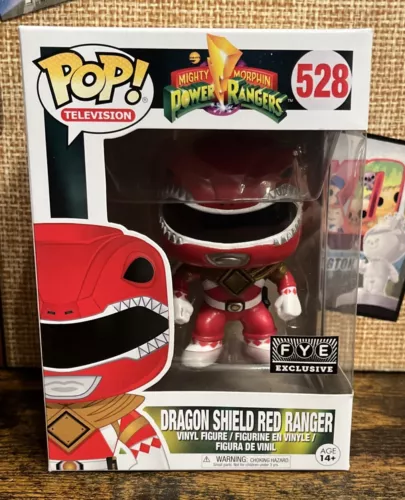 Funko Pop Power Rangers Red Ranger Dragon Shield #528 FYE Exclusive