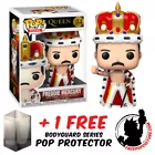 FUNKO POP QUEEN FREDDIE MERCURY KING #184 VINYL FIGURE + POP PROTECTOR