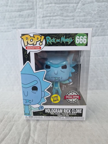 Funko Pop Rick And Morty 666 Hologram Rock Clone Glow In The Dark