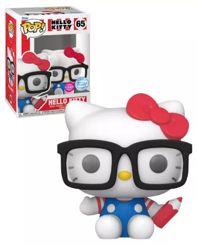 Funko POP! Sanrio Hello Kitty #65 Hello Kitty With Glasses (Flocked) - New, Mint