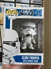 Funko Pop! Star Wars #21 Clone Trooper Blue Box Large Font Vaulted +Protector