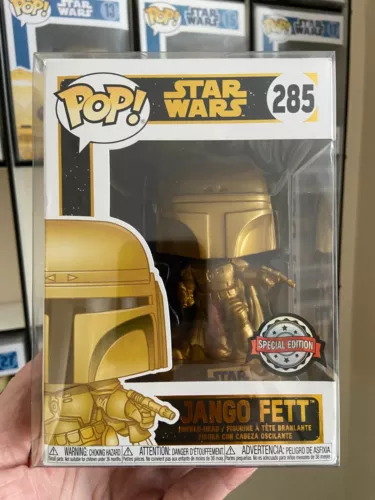Funko Pop! Star Wars #285 Jango Fett Gold Metallic Special Edition +Protector